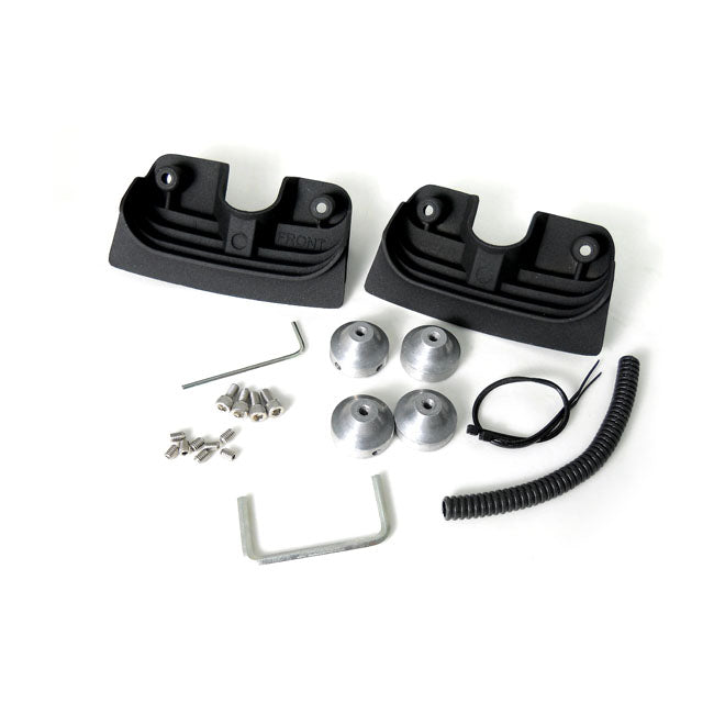 Head Bolt Bridge Cover Set Finned Black For 99-17 Fuel Injected Twin Cam Excl. Carb Models