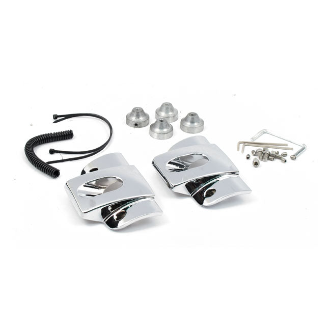 Head Bolt Bridge Cover Set Smooth Chrome For 99-17 Twin Cam Excl. Carb Models