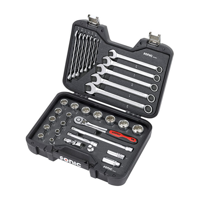 Combination Socket / Wrench Set 1/2'' - 34 Pieces - US/SAE Sizes