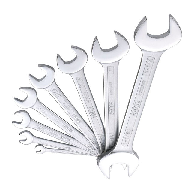 Open End Wrench Set - 8 Pieces - US/SAE Sizes