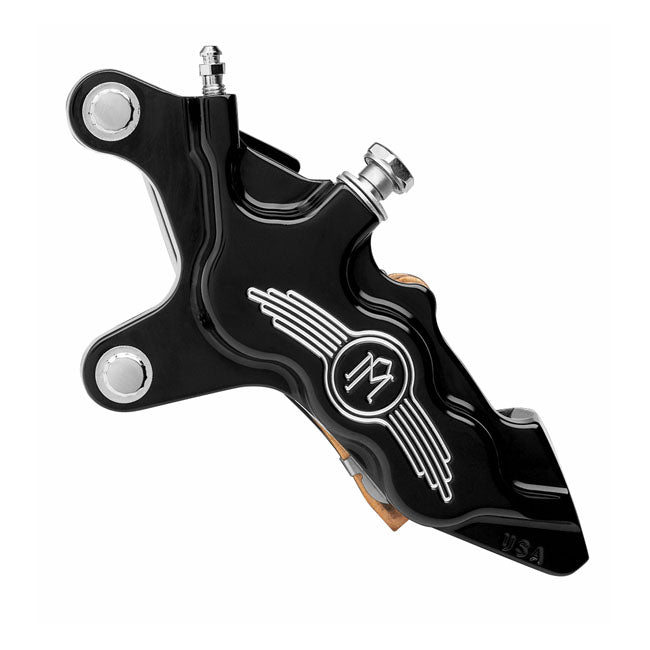 6-P 112X6B Caliper Bolt-On Left Front Black Contrast Cut - 11.5 Inch For 00-14 Softail