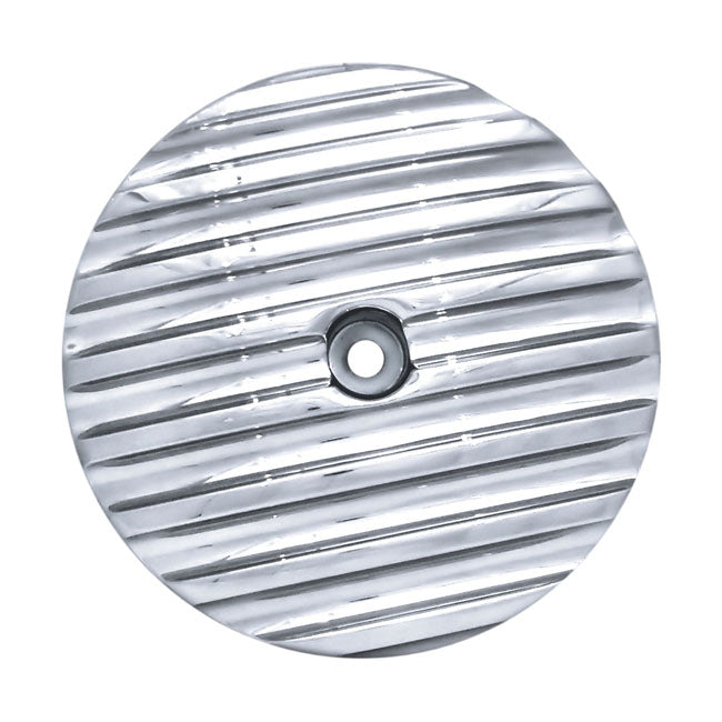 Finned Air Cleaner Cover Plain Insert Chrome