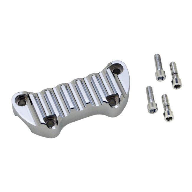 Handlebar Top Clamp Finned Chrome