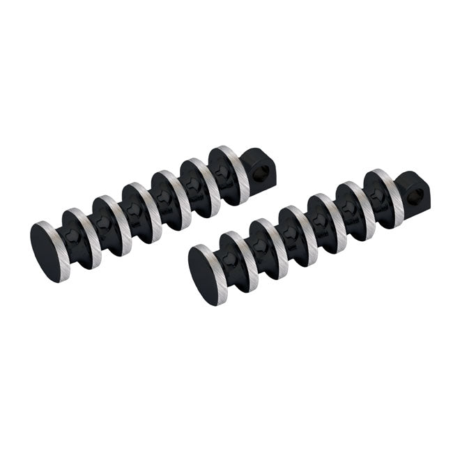 Finned Footpegs Black