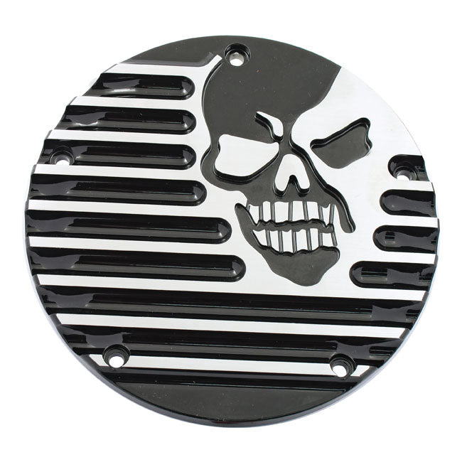 Aluminium Derby Cover Black Skull