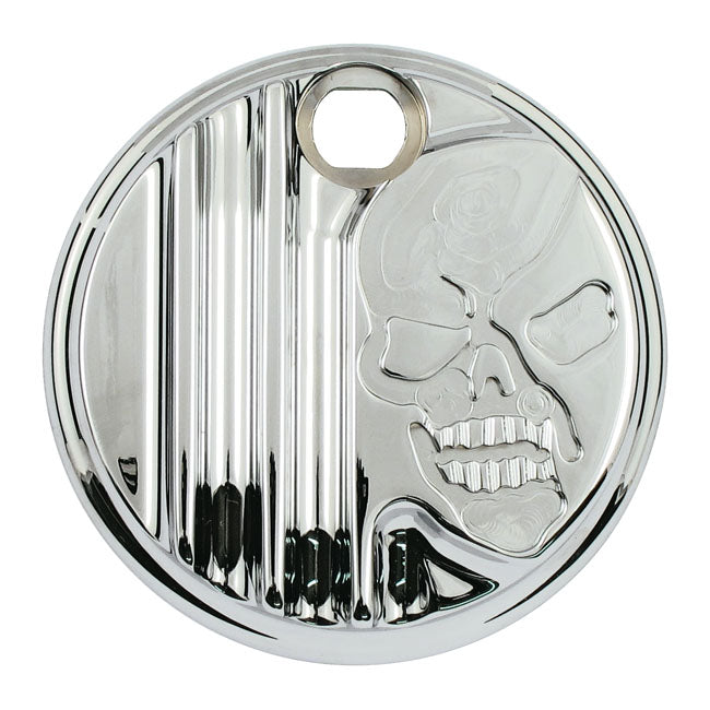 Aluminium Skull Gas Door Chrome For 92-07 FLT