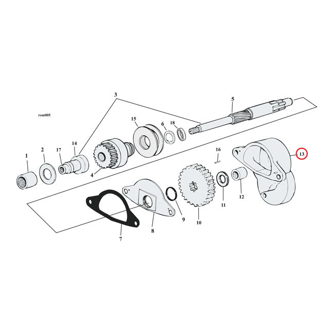 Hitachi Starter Shaft Housing For L79-84 FX, FXWG Excl. FXB, FXSB