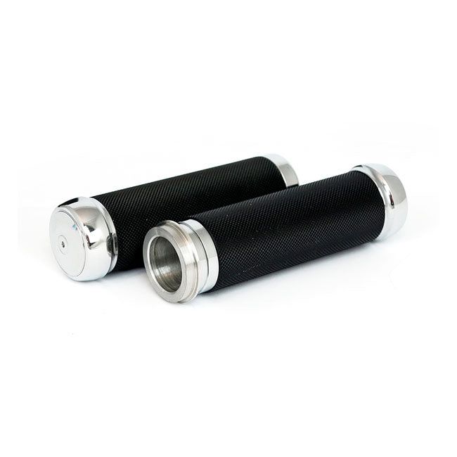 Knurled Billet Aluminum Grips Black For 08-21 H-D With E-Throttle Excl. 18-21 FLTRXSE