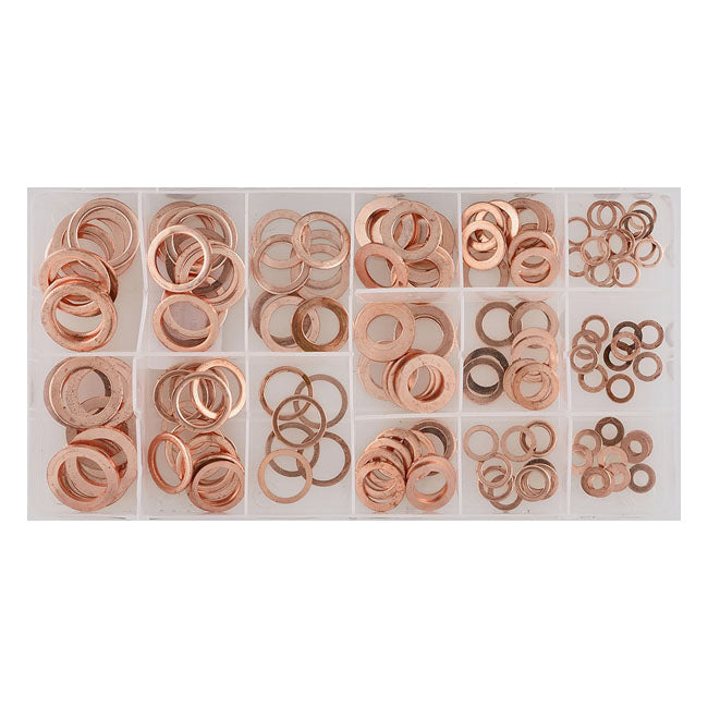 Copper Sealing Rings Assortment Box - 150 Pieces Set