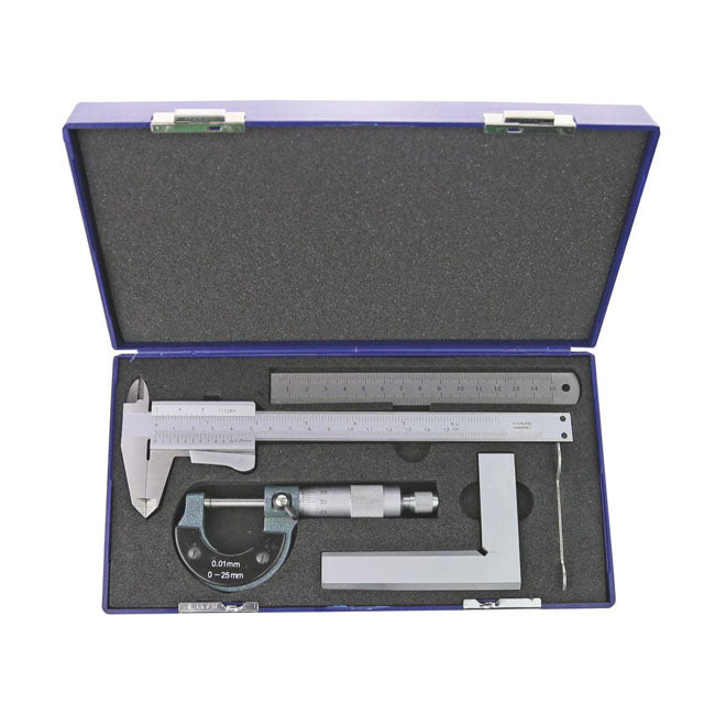 Measuring Tool SetWith Lock Screw Vernier Caliper 4 Pieces