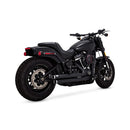 Bigshots Staggered 2-1/2 Inch PCX Exhaust Black For Softail: 18-20 FXBB Street Bob 107