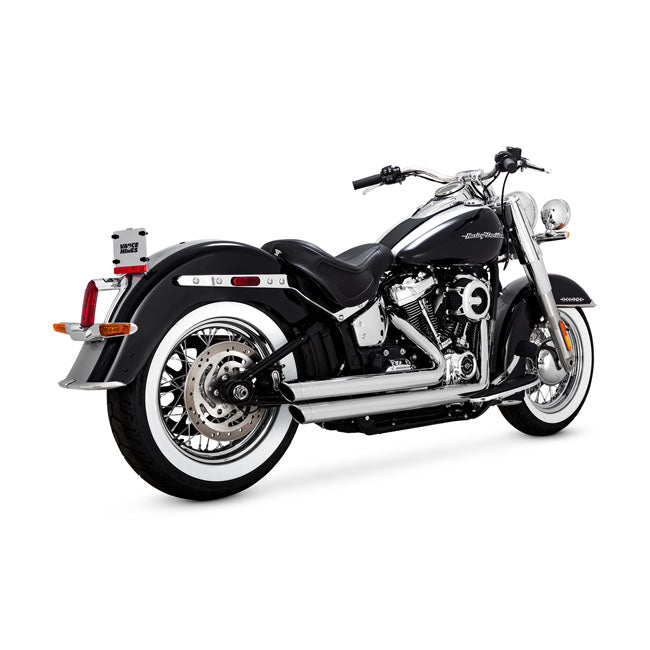 Bigshots Staggered 2-1/2 Inch PCX Exhaust Chrome For Softail: 18-20 FXBB Street Bob 107