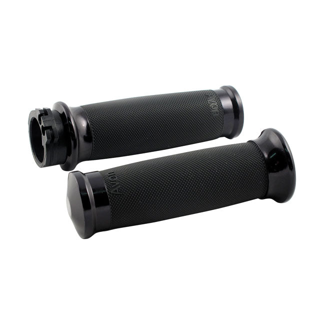 Custom Contour Grips Black Anodized For 96-21 H-D With Dual Throttle Cables (Excl. Street)