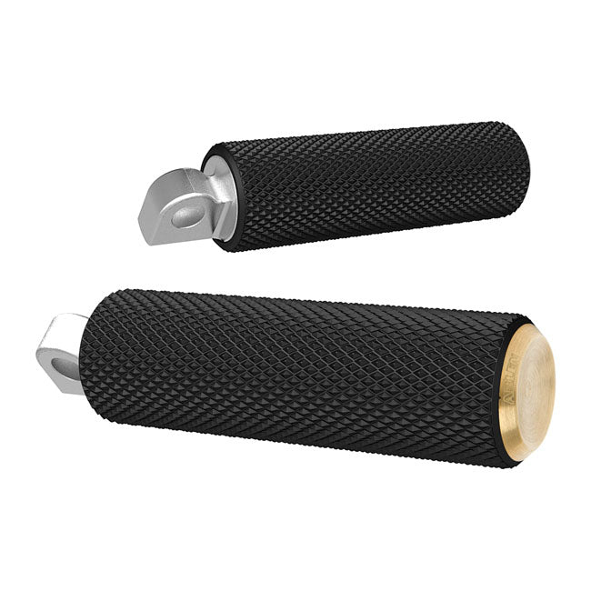 Knurled Fusion Foot Pegs Brass End Caps