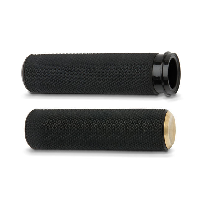 Knurled Fusion Grips Brass For 74-21 H-D With Single Or Dual Throttle Cables (Excl. Street)