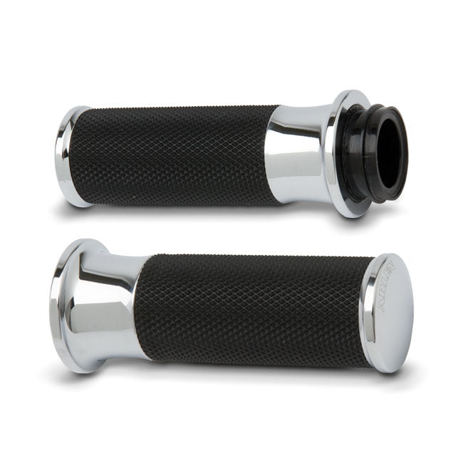 Fusion Billet Smooth Grips Chrome For 08-21 H-D With E-Throttle (Excl. 18-21 FLTRXSE)