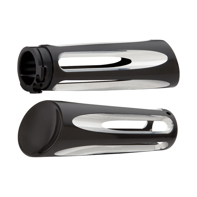 Billet Deep Cut Handlebar Grips Black