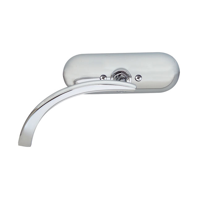 Mini Oval Left Side Mirror Chrome