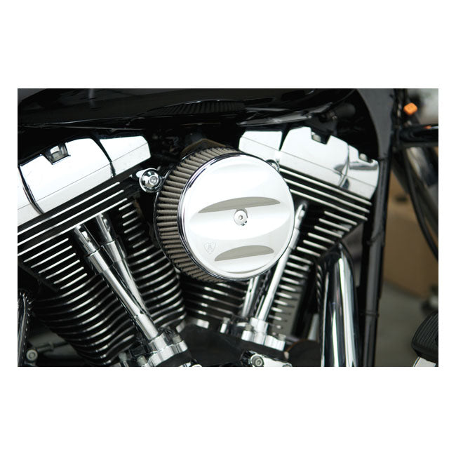 Stage 1 Billet Sucker Air Cleaner Kit With Scalloped Chrome Billet Cover For 88-21 XL (Excl. XR1200)