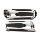 Billet Deep Cut Comfort Grips Chrome For 74-21 H-D With Single Or Dual Throttle Cables (Excl. Street)