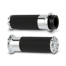 Fusion Billet Beveled Grips Chrome For 08-21 H-D With E-Throttle (Excl. 18-21 FLTRXSE)