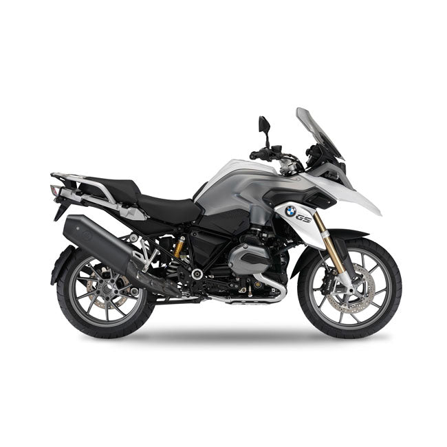 2-In-1 Oval Slip-Ons ESE Matt Black For BMW: 17-18 R1200GS ADV 1200 LC