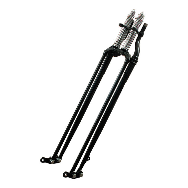 OEM Style Reproduction Springer Fork Black Legs / Chrome Spring +4 Inch O.S.