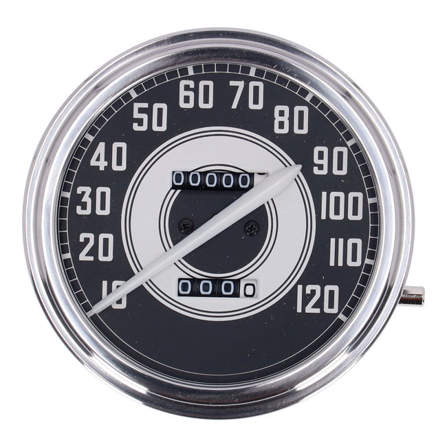 Classic FL Speedometer 41-45 Face Silver / Black 2:1 Mph