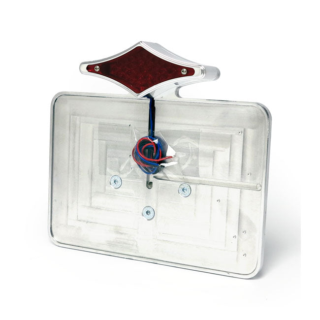 License Plate Bracket Kit Polished For 00-21 H-D Models With Diamond LED Tail Light