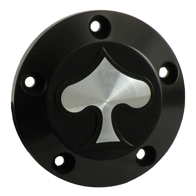 Point Cover 'Spade' Black CC For 99-17 Twin Cam NU