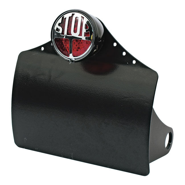 Curved License Plate Bracket Black For 84-07 NU Softail With LED Stop Tail Light