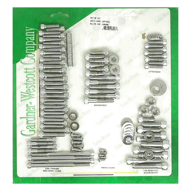 Motor Screw Set Chrome For 07-17 Softail Excl. 08-11 FXCW/C Rockers