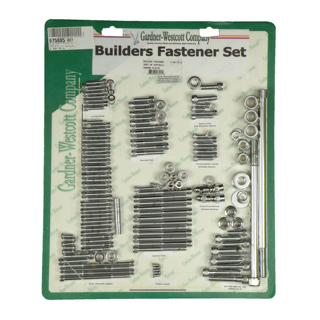 Builders Fastener Set Chrome For 07-17 Softail Excl. FXCW/C Rockers