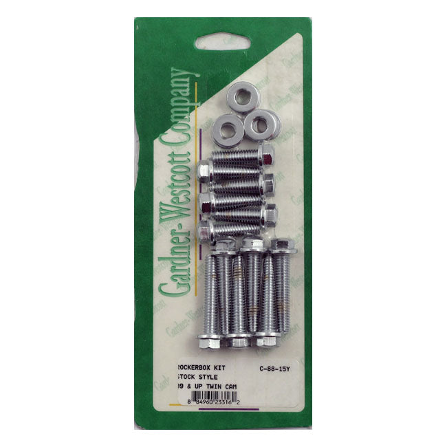 Rocker Box Top Bolt Kit Flanged Hex Chrome