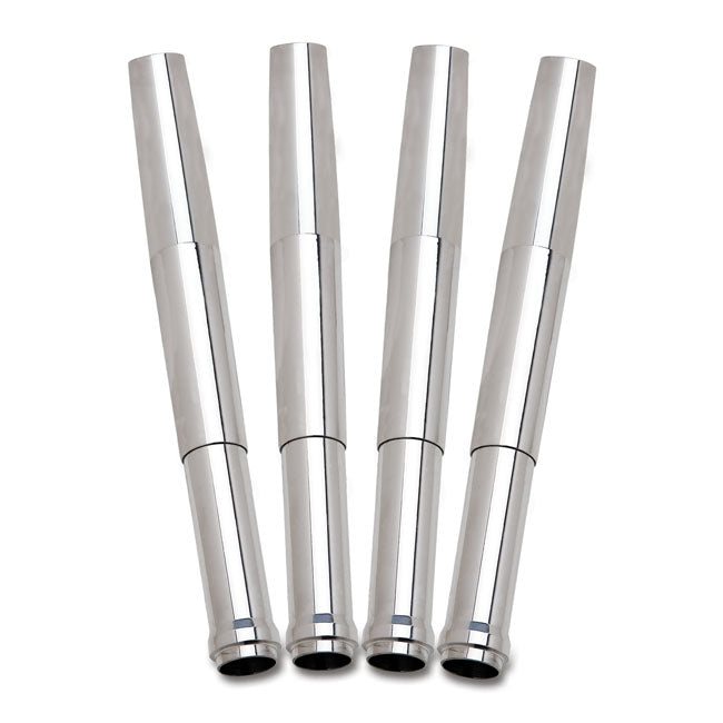 Billet 'A Cut Above' Aluminum Pushrod Cover Kit Chrome For 99-17 Twin Cam NU