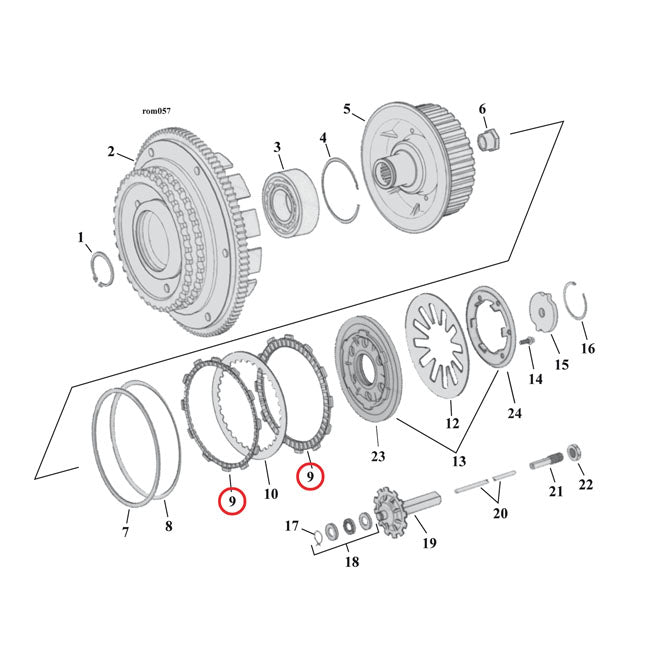 Clutch Plate Set Aramid For 98-17 B.T. (Excl. 15-17 B.T. With A&S Clutch