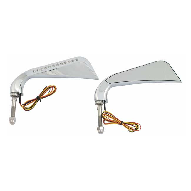 California LED Turn Signal Mirror Set Chrome