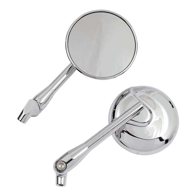 Round Rotatable Stem Mirror Set Chrome