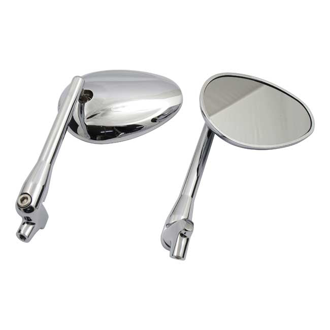 Oval Rotatable Stem Mirror Set Chrome