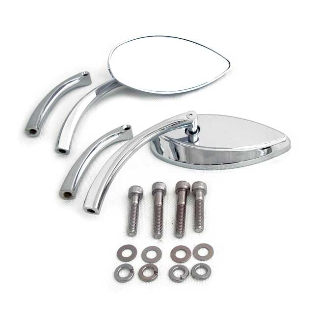 Deepcut Mirror Set Chrome 4 Inch Curved Stem