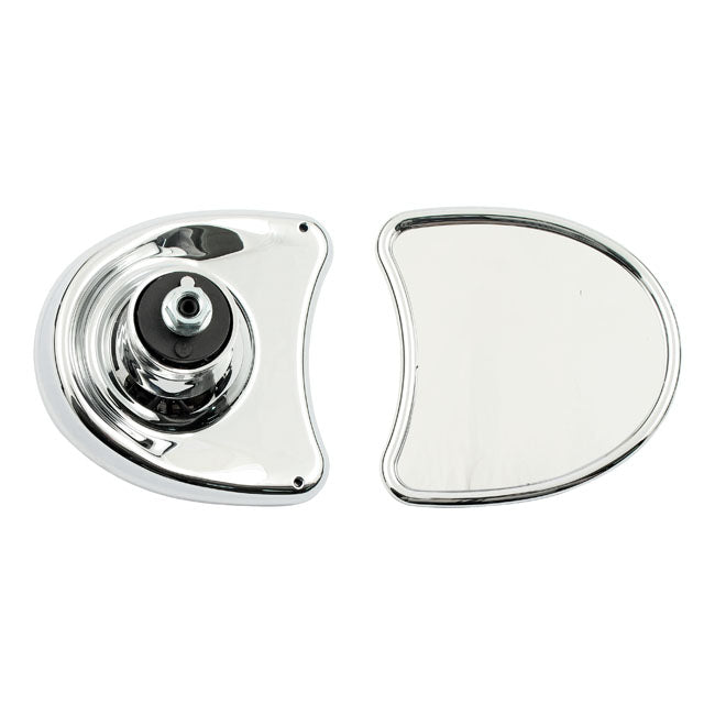 Touring Fairing Mount Mirror Kit Single Vision Chrome For 96-13 Electra Glides