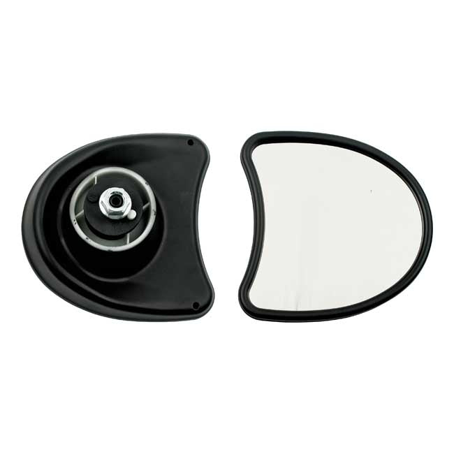 Touring Fairing Mount Mirror Kit Single Vision Black For 96-13 Electra Glides