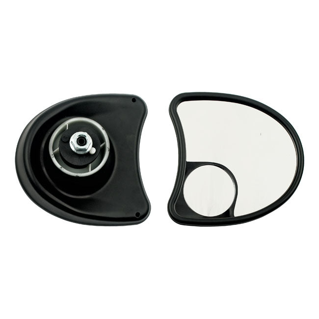 Touring Fairing Mount Mirror Kit Dual Vision Black For 96-13 Electra Glides