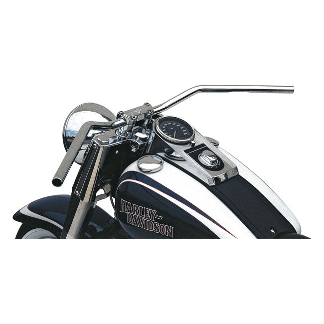 1 Inch Flyer Bar Handlebar Chrome 2 Inch Rise ABE For 82-21 H-D Excl. 08-21 E-Throttle