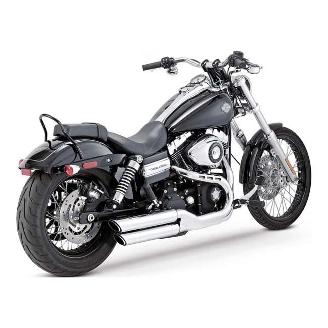 Twin Slash 3 Inch Slip-Ons Chrome For 08-16 Dyna FXDF Fatbob