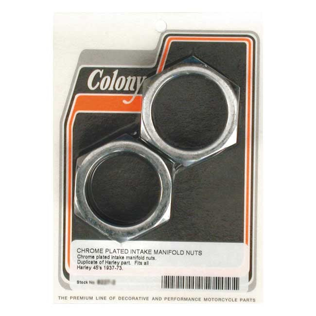 Plumber Style Manifold Nuts Chrome For 32-73 45" SV Excl. 40-46 WLD & 53-54 SERVI-CAR