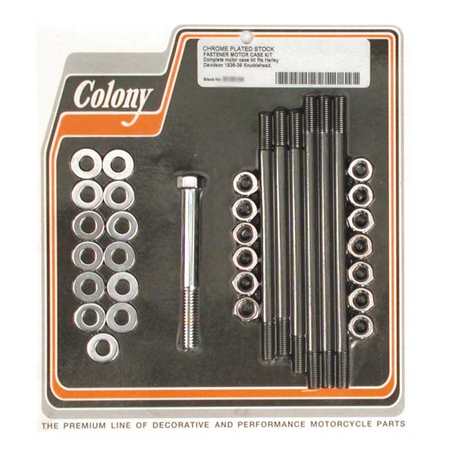 Crankcase Bolt Kit Hex Chrome For 36-39 Knuckle NU