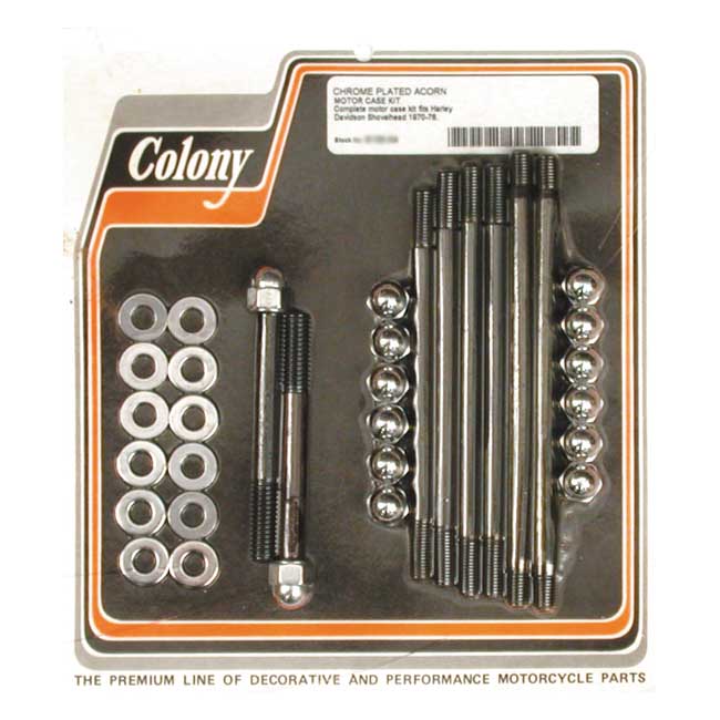 Crankcase Bolt Kit Acorn Chrome For 70-78 Shovel NU