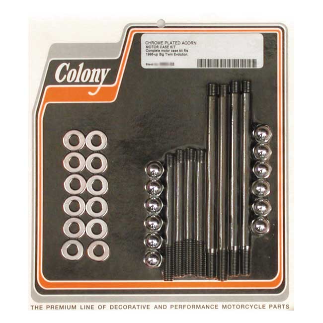 Crankcase Bolt Kit Acorn Chrome For 96-99 Evo B.T. NU