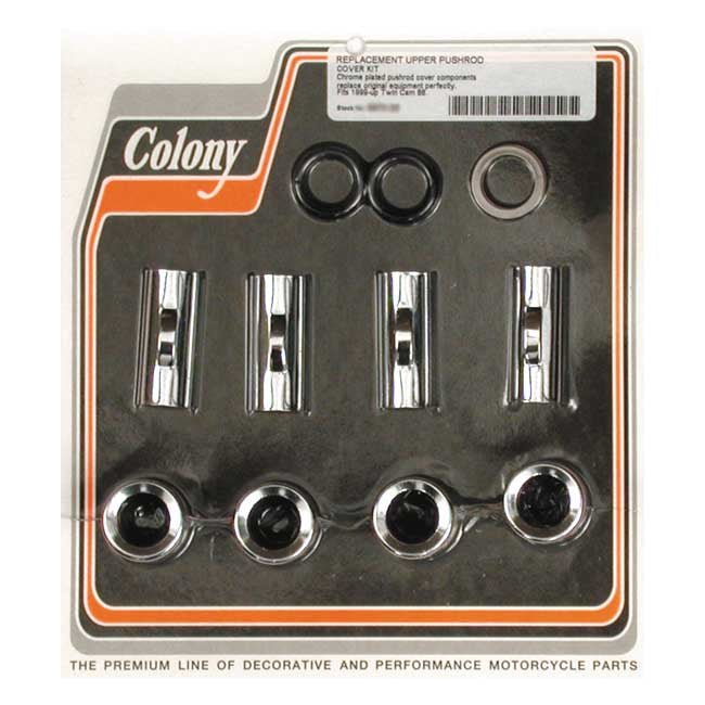 Upper Pushrod Cover Kit Chrome For 99-17 Twin Cam